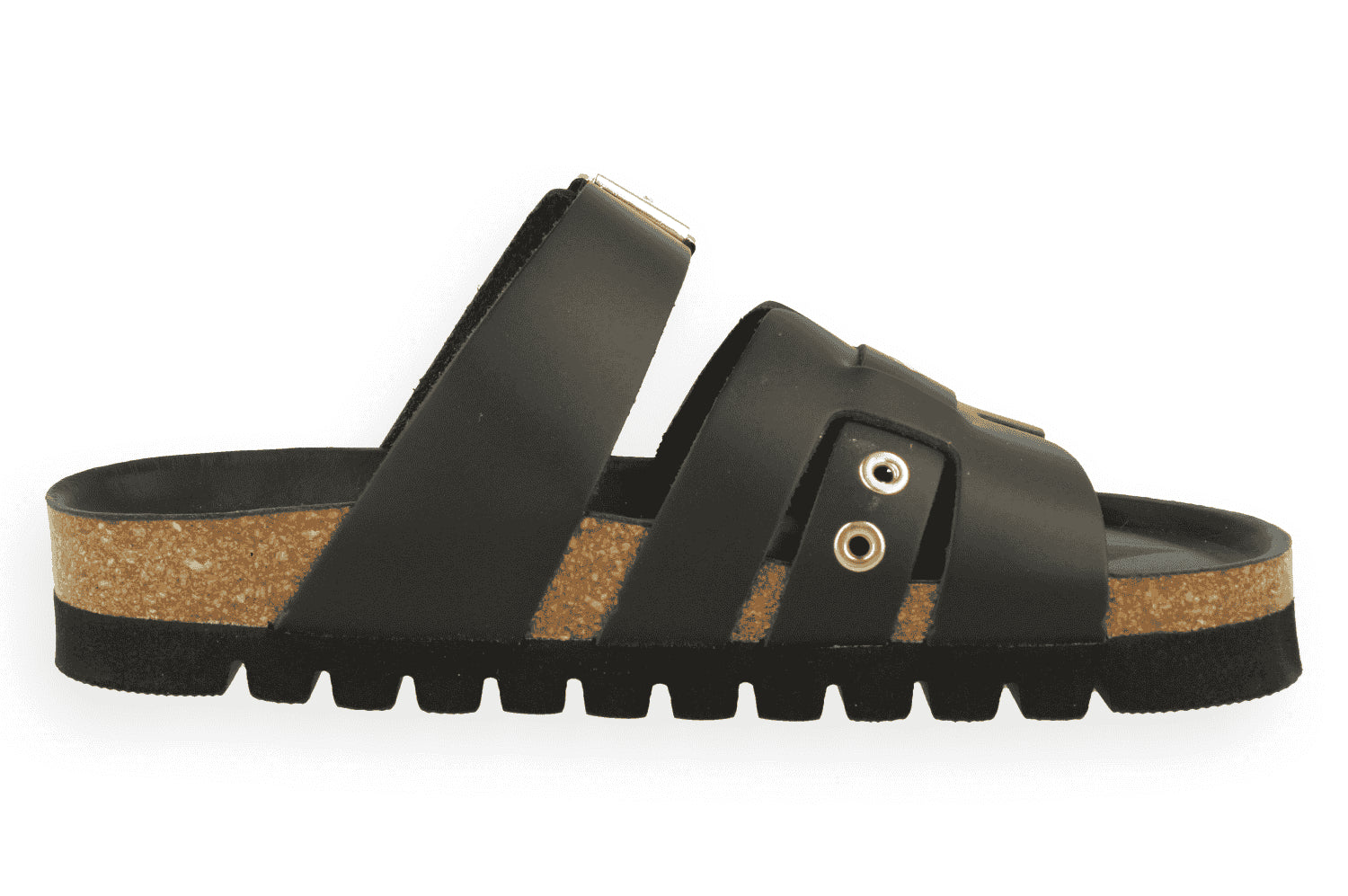 Sandalia Roma Negra D'Torres® | Piel Vacuno con Remaches