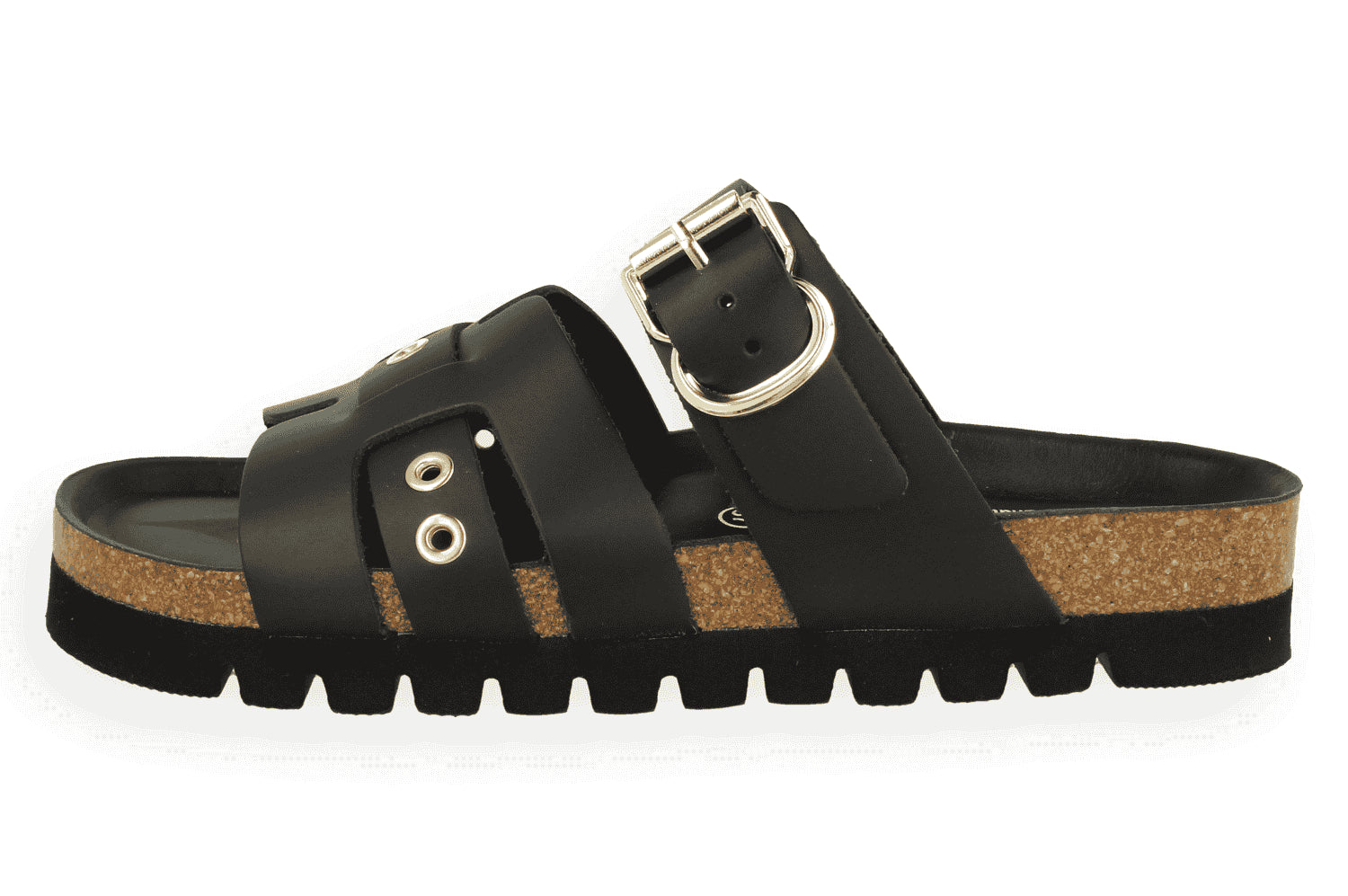 Sandalia Roma Negra D'Torres® | Piel Vacuno con Remaches