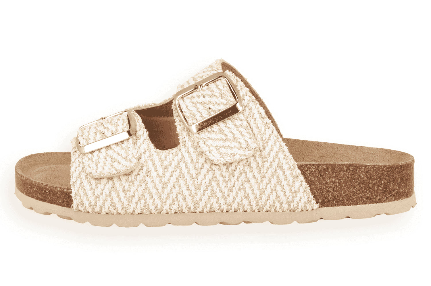 Sandalia Anatómica D'Torres® Kira Oro-Blanco | Extra Ancha | Juanetes y Fascitis Plantar