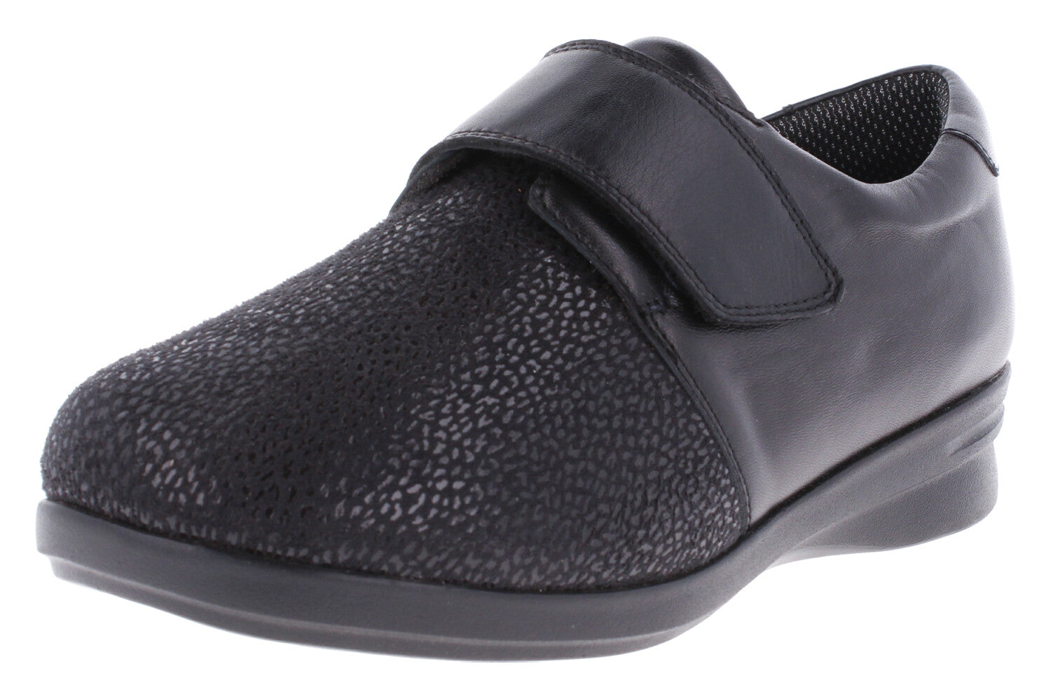 BAPTISIA NEGRO, ZAPATO ORTOPÉDICO DE MUJER LINEA PEDITEQ®, DISEÑADO PARA PIES DELICADOS Y DIABETICO, HORMA AMPLIA K