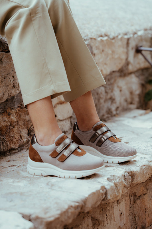 ISI TAUPE D'TORRES®, ZAPATO TIPO DEPORTIVO ANATÓMICO PARA MUJER, DISEÑADO PARA PIES DELICADOS, HORMA AMPLIA H.