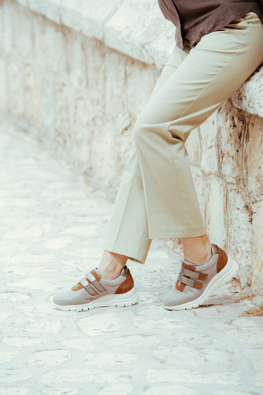ISI TAUPE D'TORRES®, ZAPATO TIPO DEPORTIVO ANATÓMICO PARA MUJER, DISEÑADO PARA PIES DELICADOS, HORMA AMPLIA H.