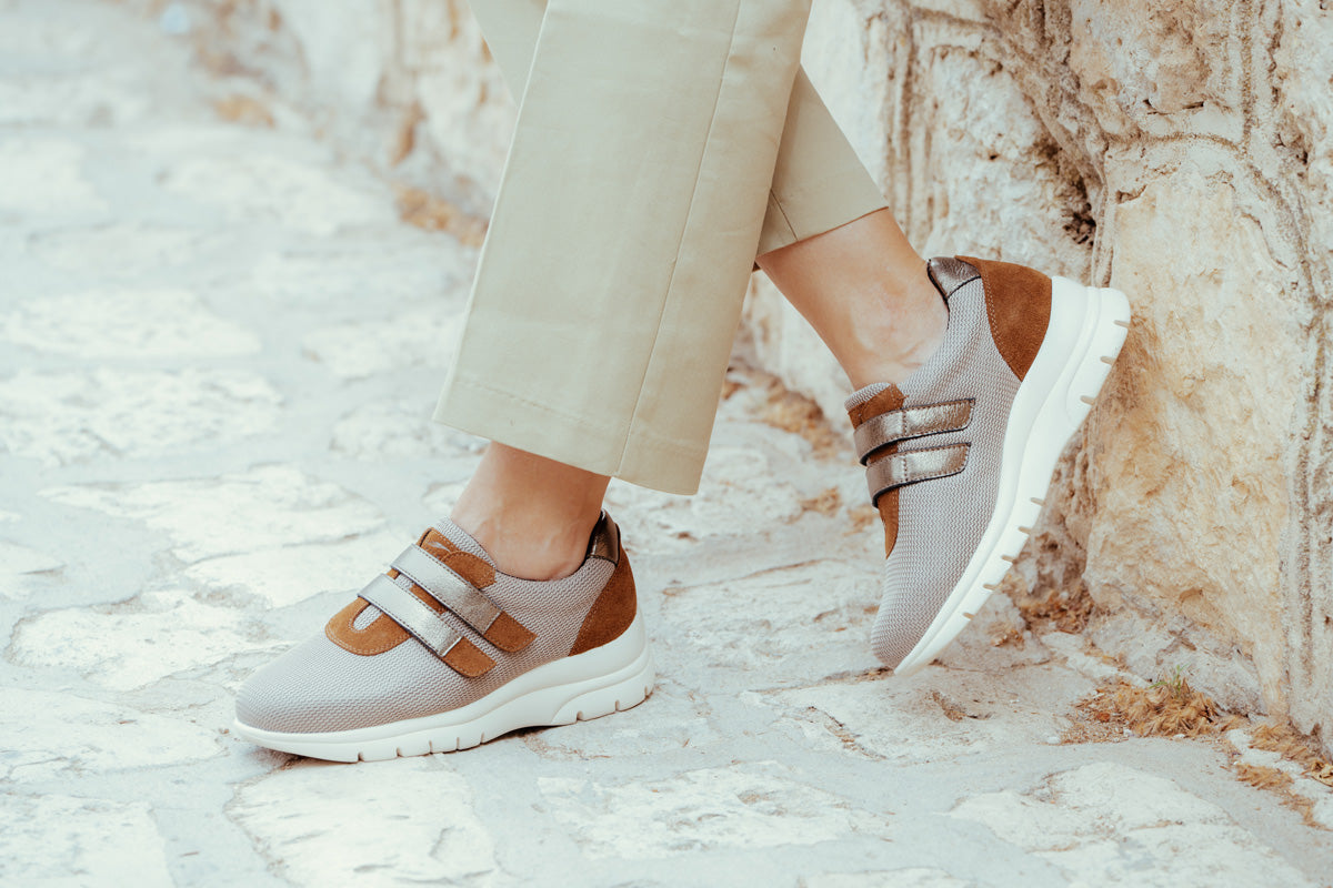 ISI TAUPE D'TORRES®, ZAPATO TIPO DEPORTIVO ANATÓMICO PARA MUJER, DISEÑADO PARA PIES DELICADOS, HORMA AMPLIA H.