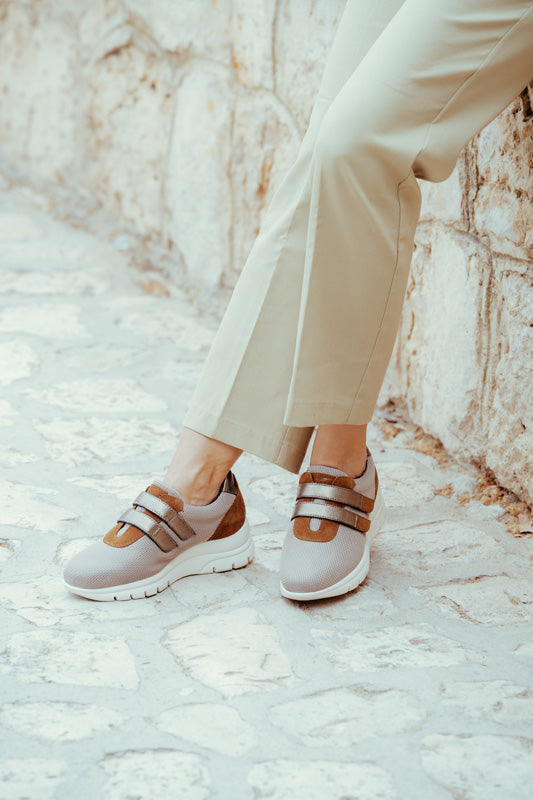ISI TAUPE D'TORRES®, ZAPATO TIPO DEPORTIVO ANATÓMICO PARA MUJER, DISEÑADO PARA PIES DELICADOS, HORMA AMPLIA H.