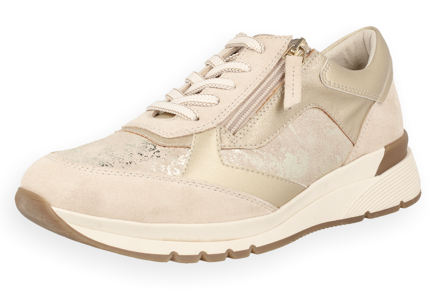RIGA BEIGE, D'Torres®, ZAPATILLA DEPORTIVA URBANA DE MUJER, MUY CÓMODA CON HORMA AMPLIA PARA ADAPTAR PLANTILLAS.