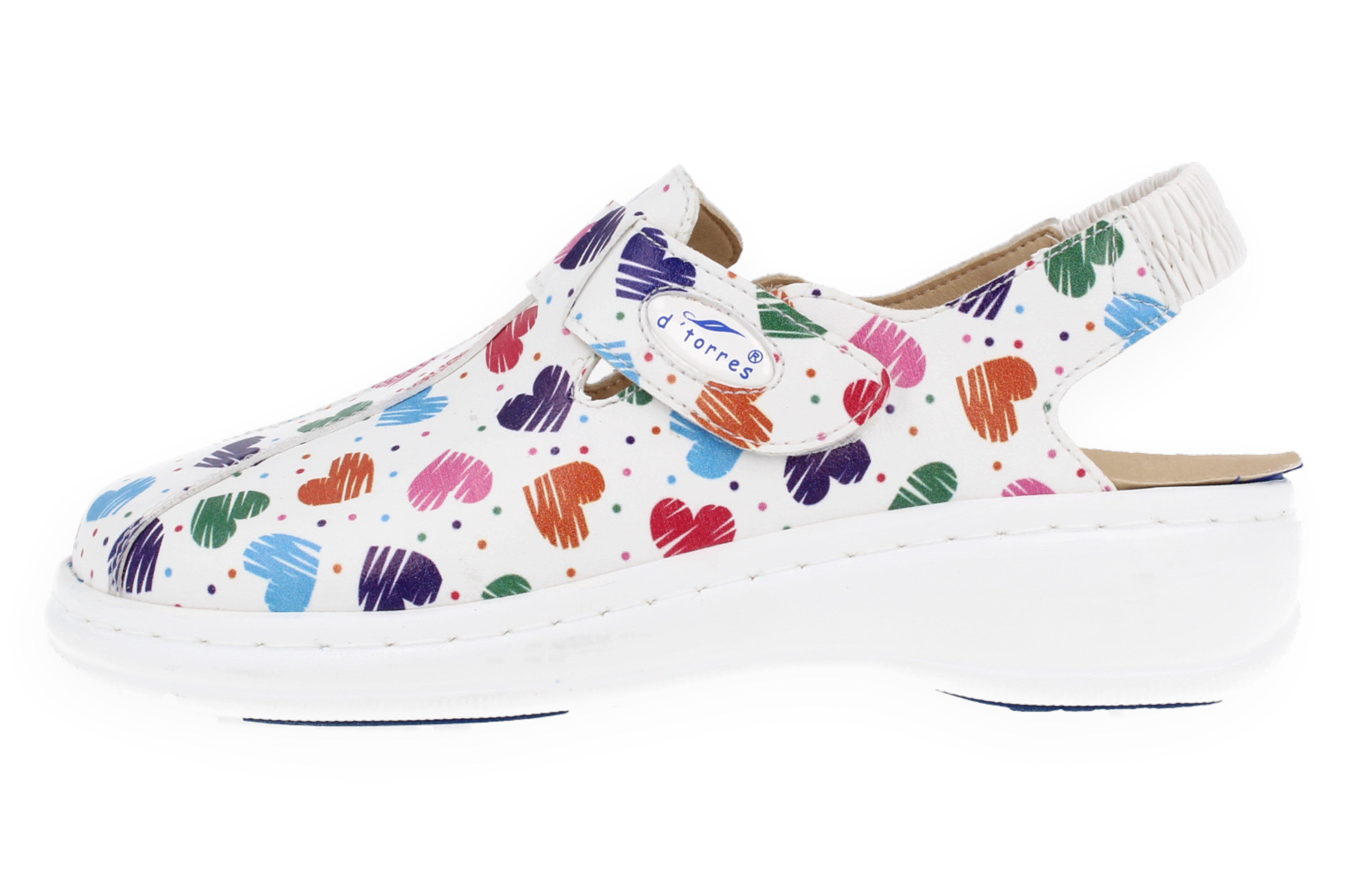 ZUECOS SANITARIOS DE MUJER CON TIRA | MASTER PLUS CORAZONES DOBLE PLANTILLA - D'Torres® - Oficial Shop