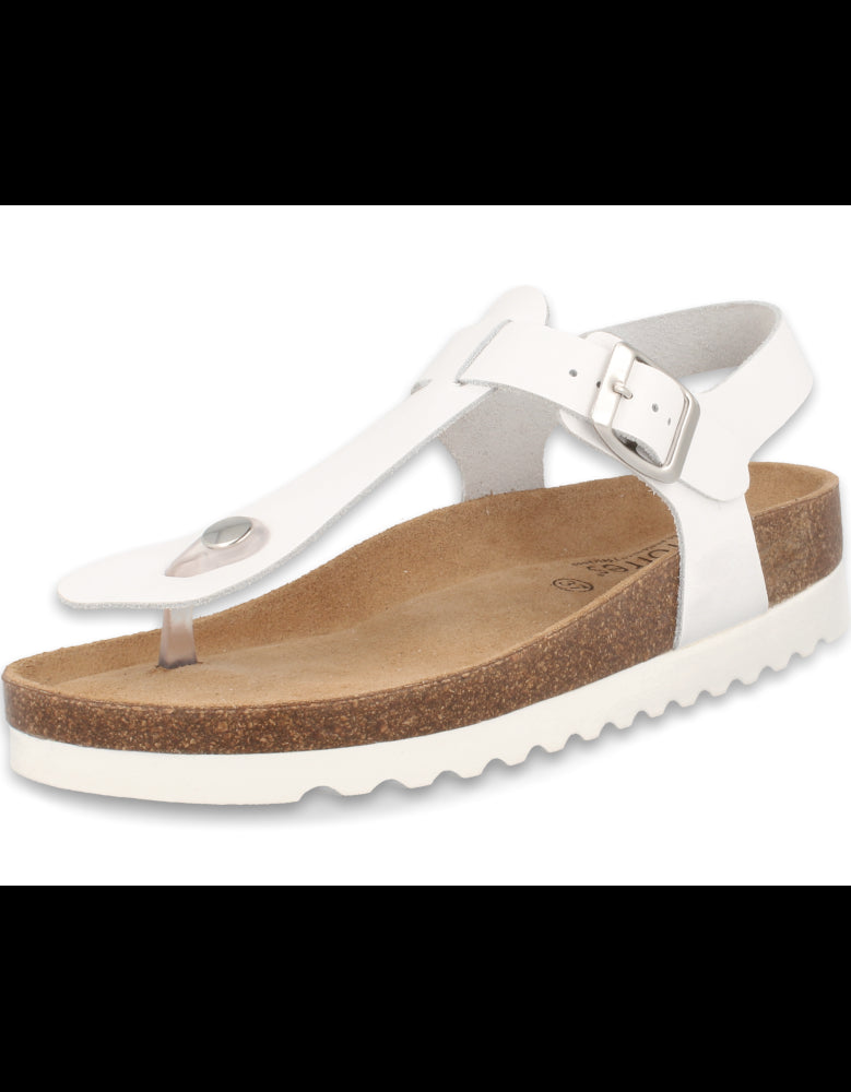 SANDALIA AMPURIAS FLIP-FLOP BLANCO D'Torres, PLANTA ANATÓMICA ACOLCHADA