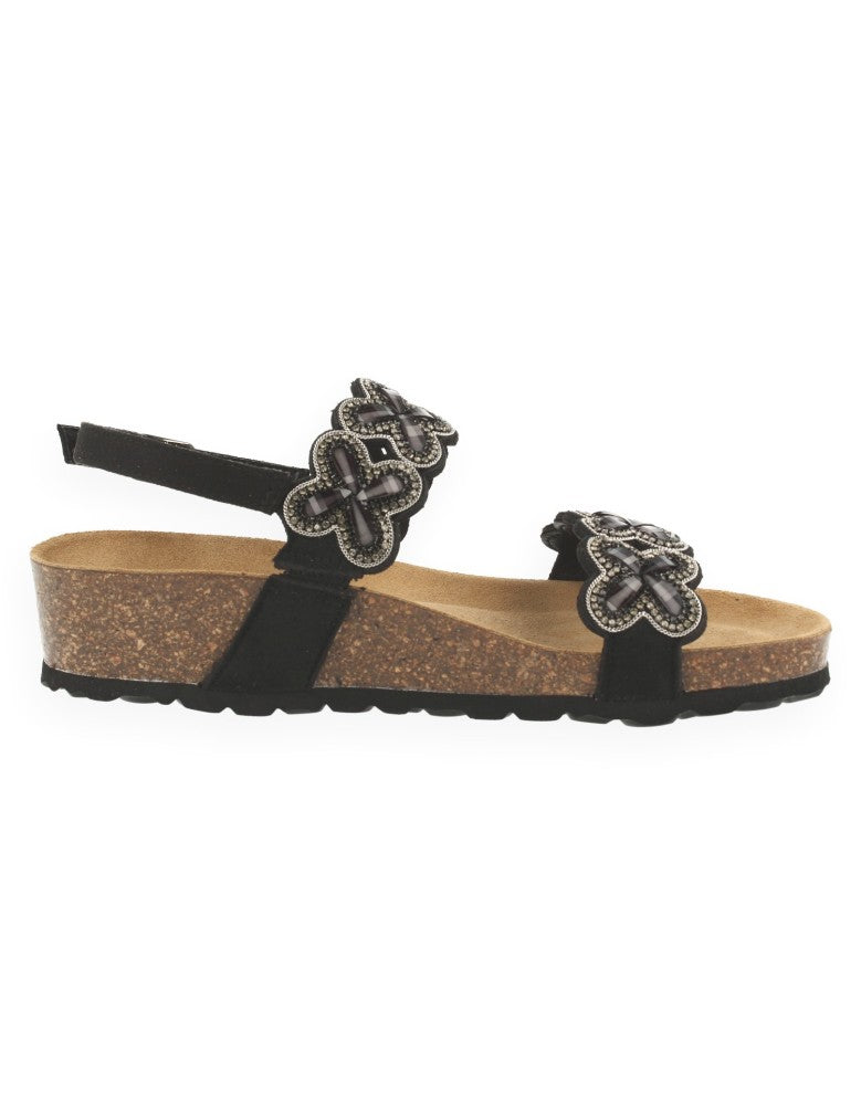 SANDALIA GALA SANDAL NEGRO - D'Torres®, CÓMODA Y ELEGANTE CON PLANTA ANATÓMICA ACOLCHADA