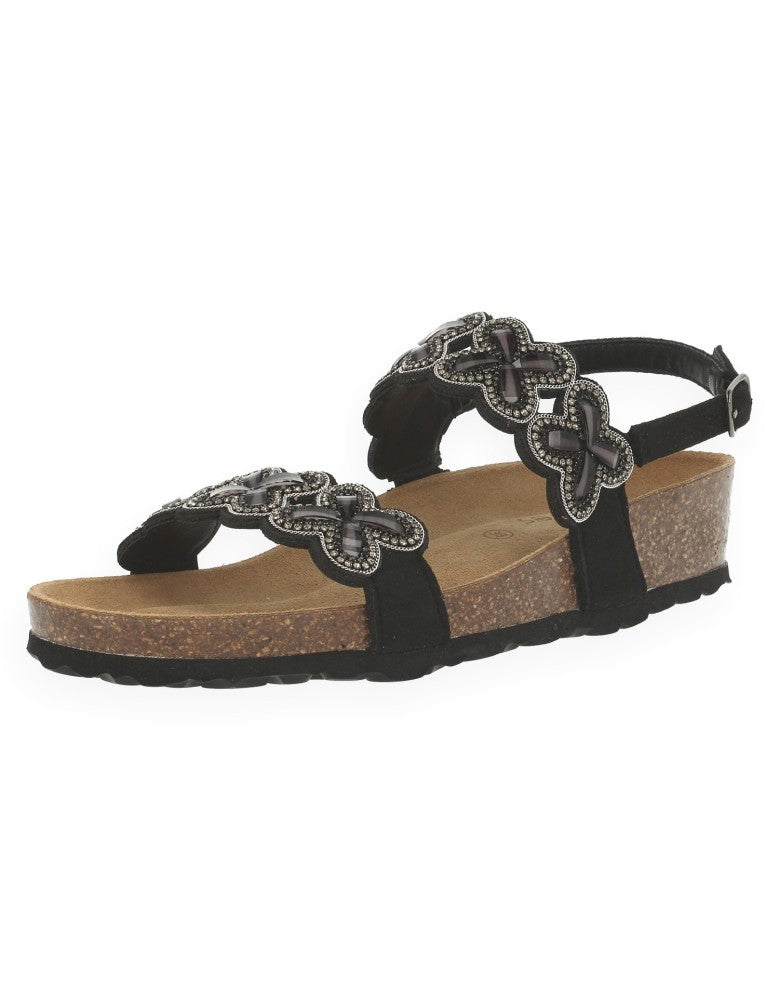 SANDALIA GALA SANDAL NEGRO - D'Torres®, CÓMODA Y ELEGANTE CON PLANTA ANATÓMICA ACOLCHADA