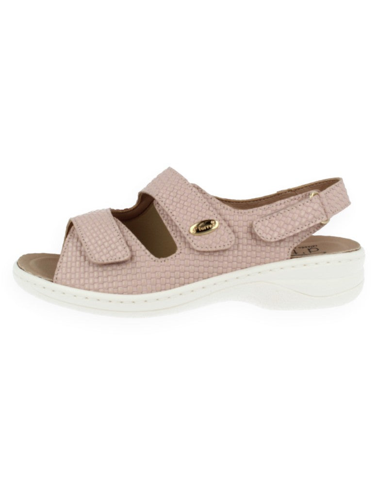 SANDALIA JULIA 2025 ROSA D'Torres®, PARA PIES DELICADOS Y ANCHOS CON JUANETES