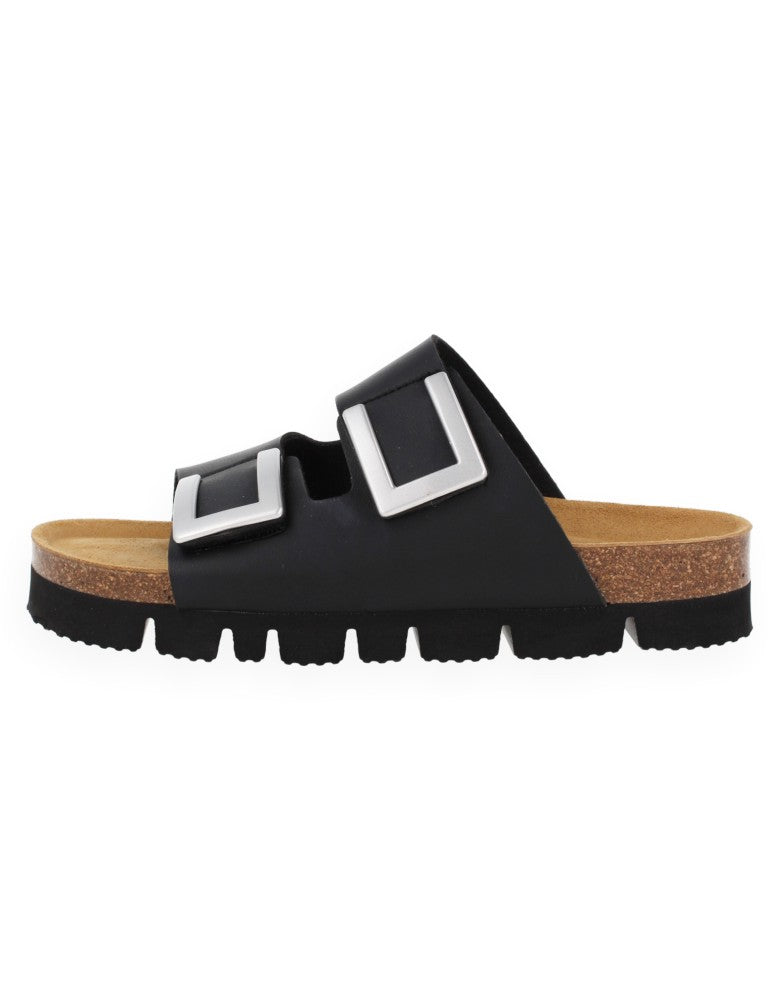 SANDALIA MONACO 2 TIRAS NEGRO - D'Torres®, CÓMODA Y ELEGANTE CON PLANTA ANATÓMICA ACOLCHADA