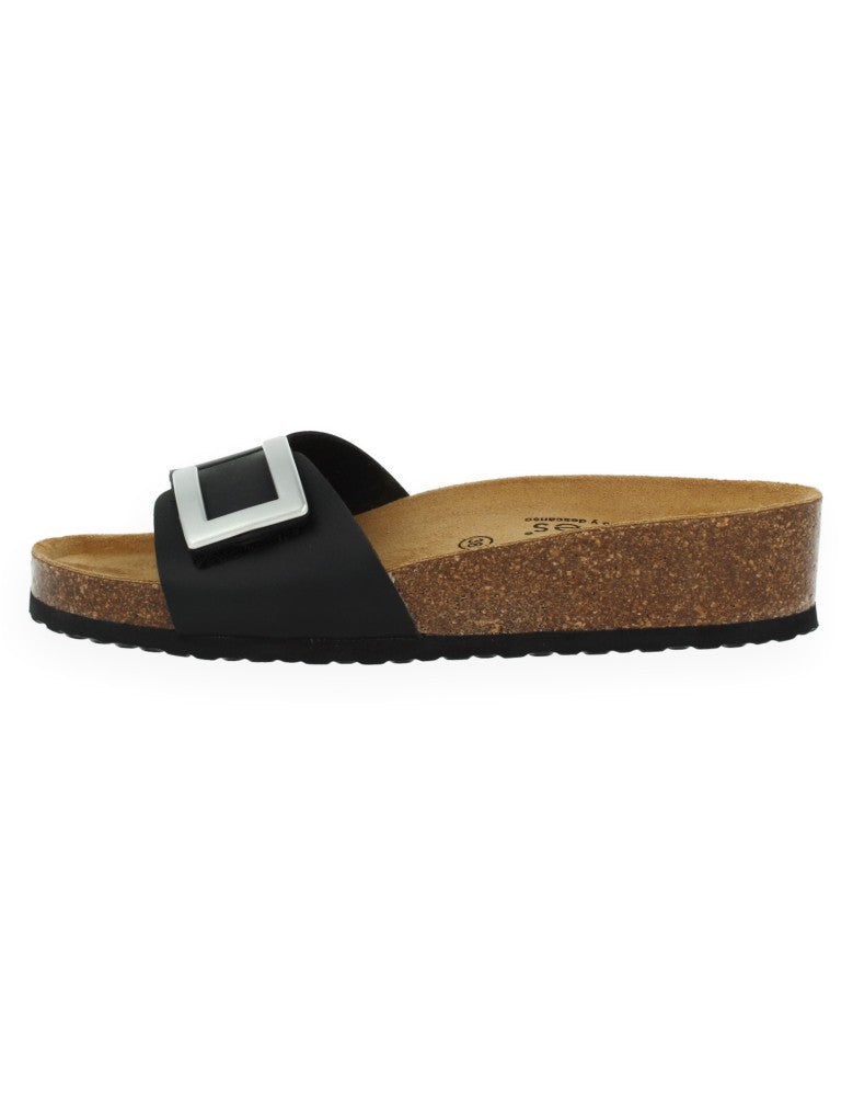 SANDALIA MONACO MULE NEGRO - D'Torres®, CÓMODA Y ELEGANTE CON PLANTA ANATÓMICA ACOLCHADA