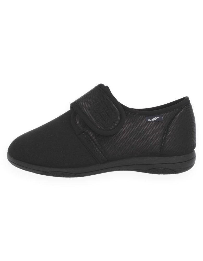 ZAPATILLA DORA NEGRO D'TORRES®, PARA PIES ANCHOS CON JUANETES.