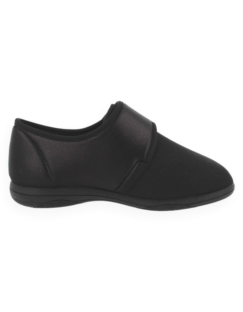 ZAPATILLA DORA NEGRO D'TORRES®, PARA PIES ANCHOS CON JUANETES.