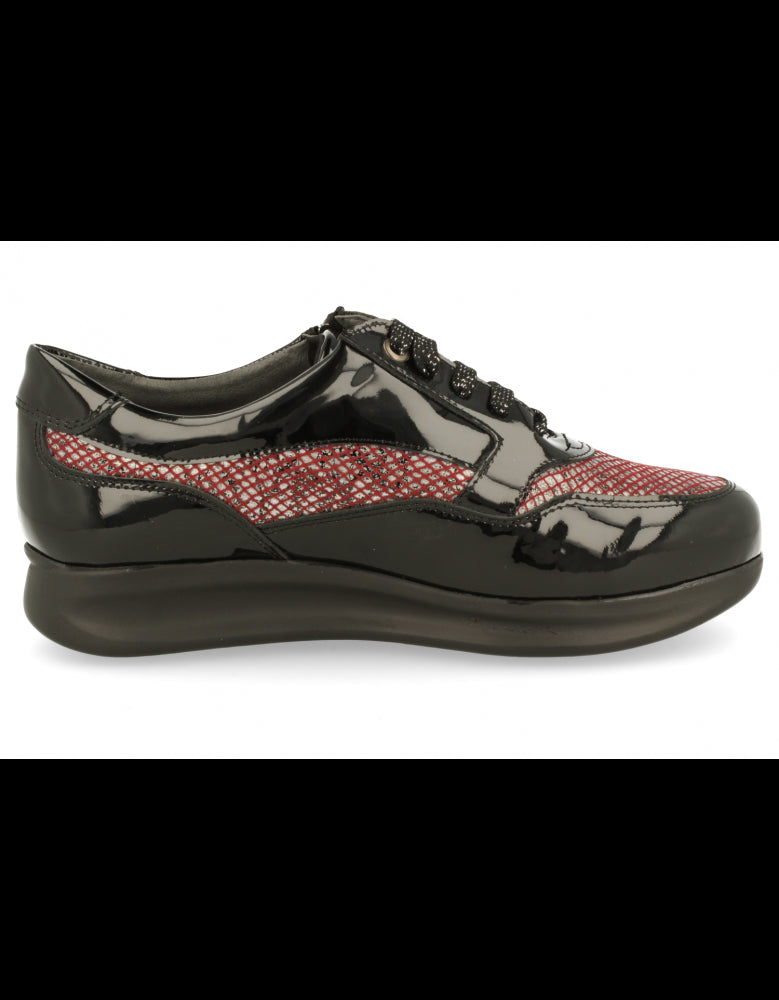 ZAPATO SEÑORA MUY CÓMODO, CON SUELA DE AMORTIGUACIÓN, BIBIANA 21 BURDEOS NEGRO