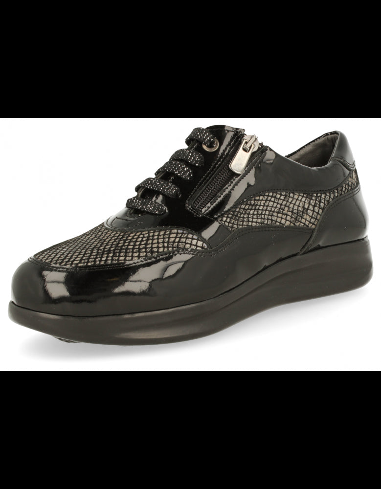 ZAPATO SEÑORA MUY CÓMODO, CON SUELA DE AMORTIGUACIÓN, BIBIANA 21 NEGRO PLATA