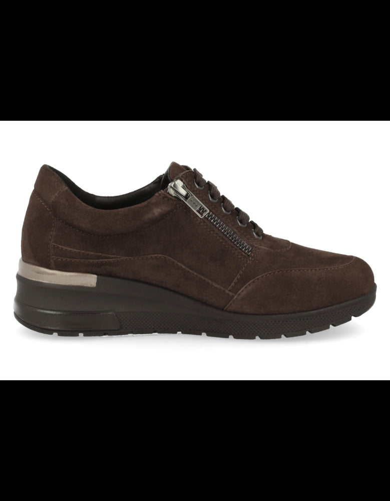 ZAPATO TOSCANA MARRÓN D'TORRES® DE PIEL SERRAJE Y HORMA ANCHA, CÓMODO PARA PIES DELICADOS