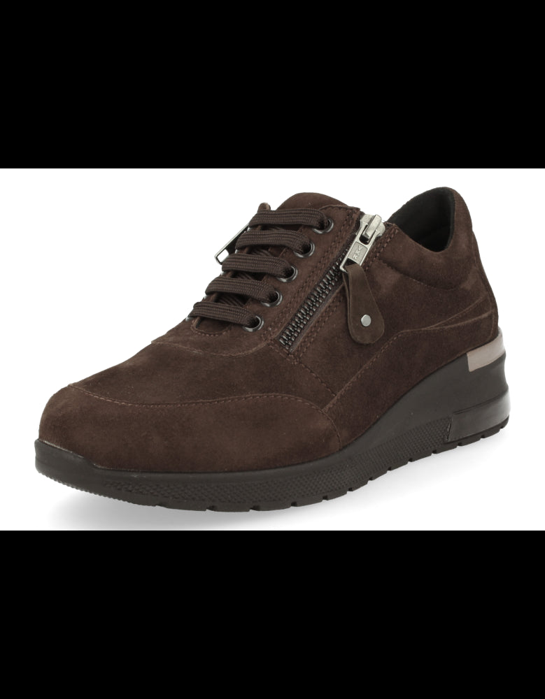 ZAPATO TOSCANA MARRÓN D'TORRES® DE PIEL SERRAJE Y HORMA ANCHA, CÓMODO PARA PIES DELICADOS
