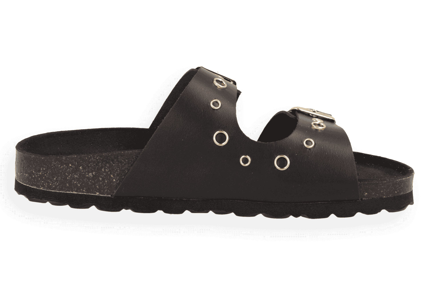 Sandalia Porto Negro D'Torres® | Piel Serraje con Remaches