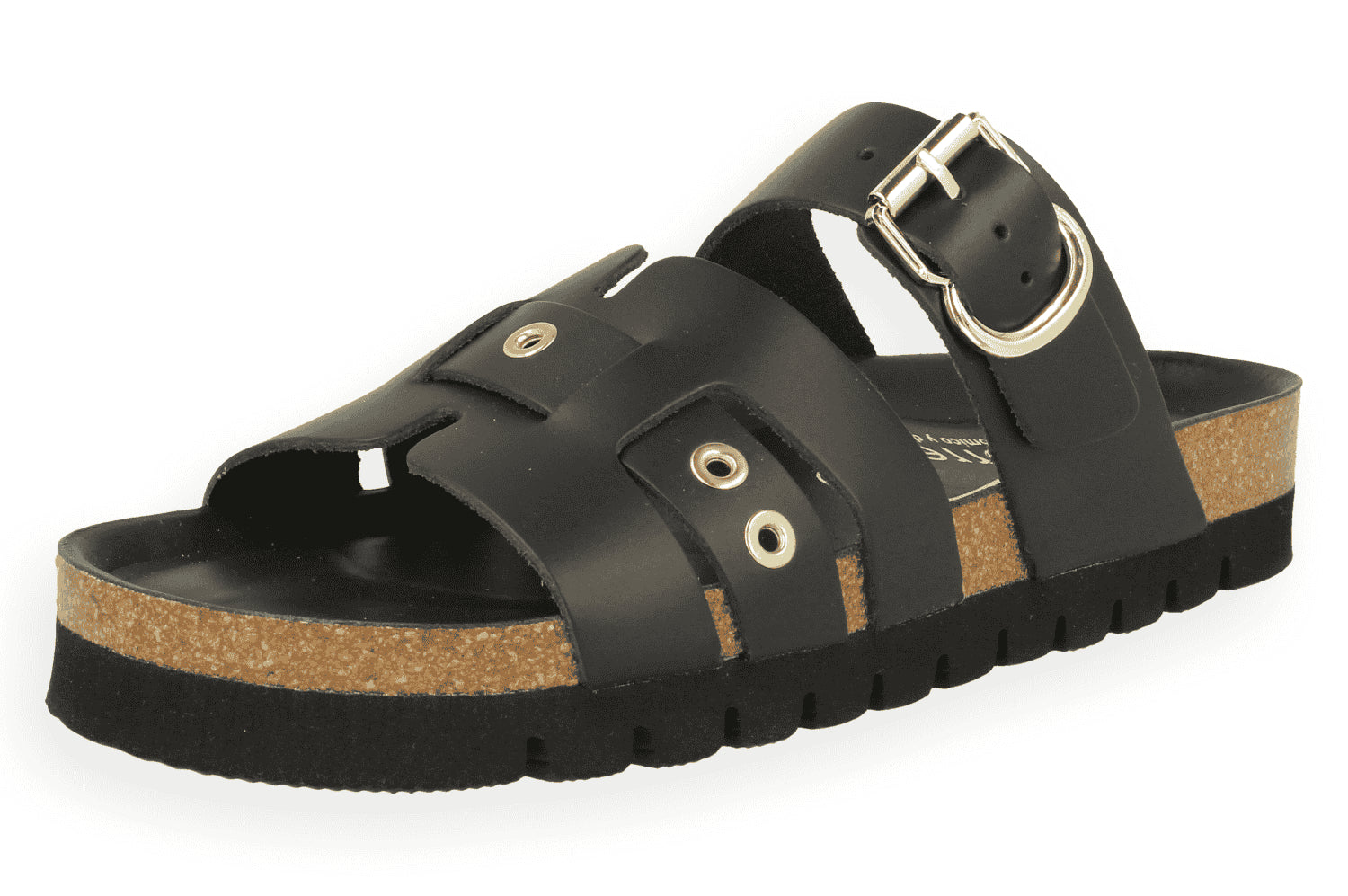 Sandalia Roma Negra D'Torres® | Piel Vacuno con Remaches