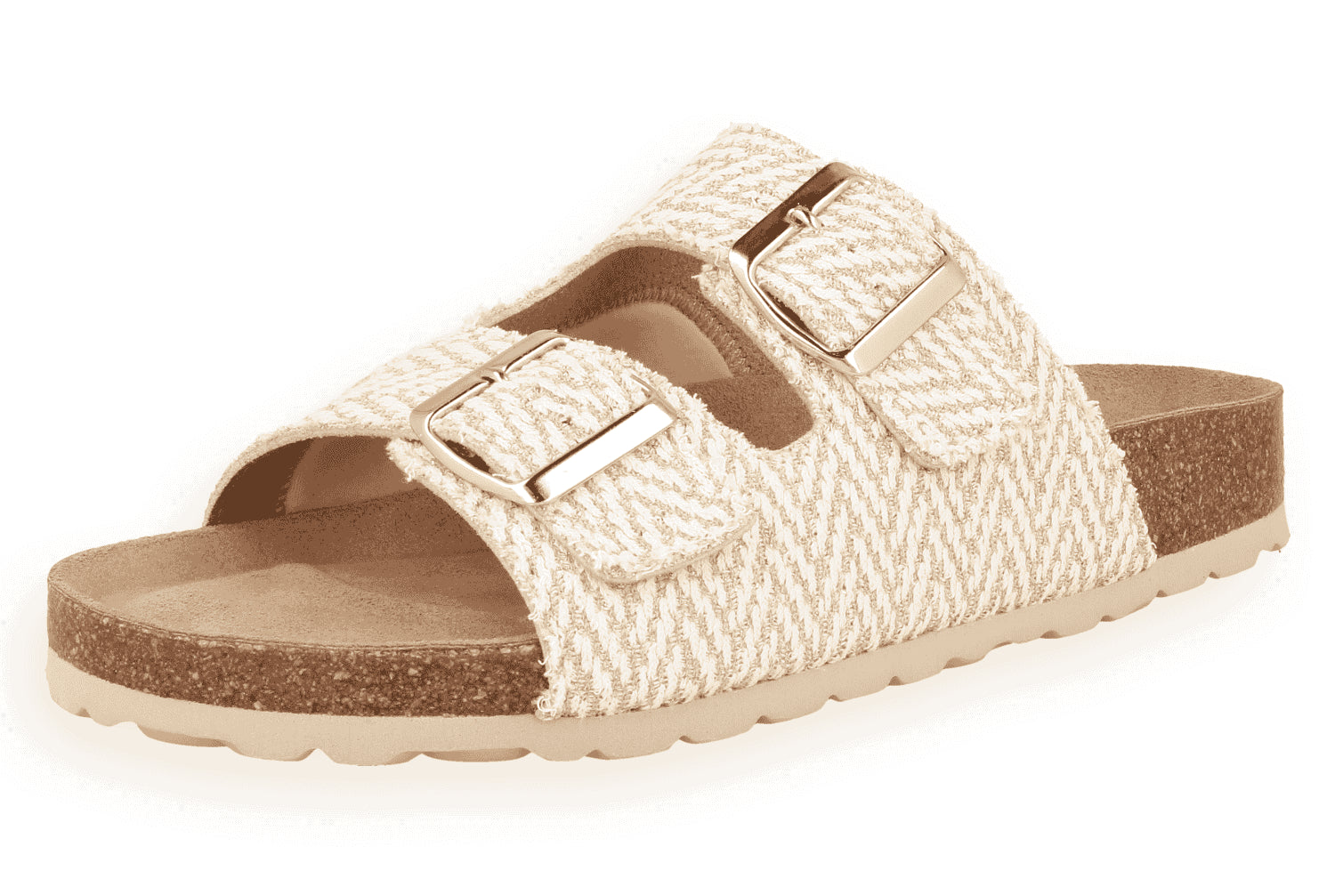 Sandalia Anatómica D'Torres® Kira Oro-Blanco | Extra Ancha | Juanetes y Fascitis Plantar