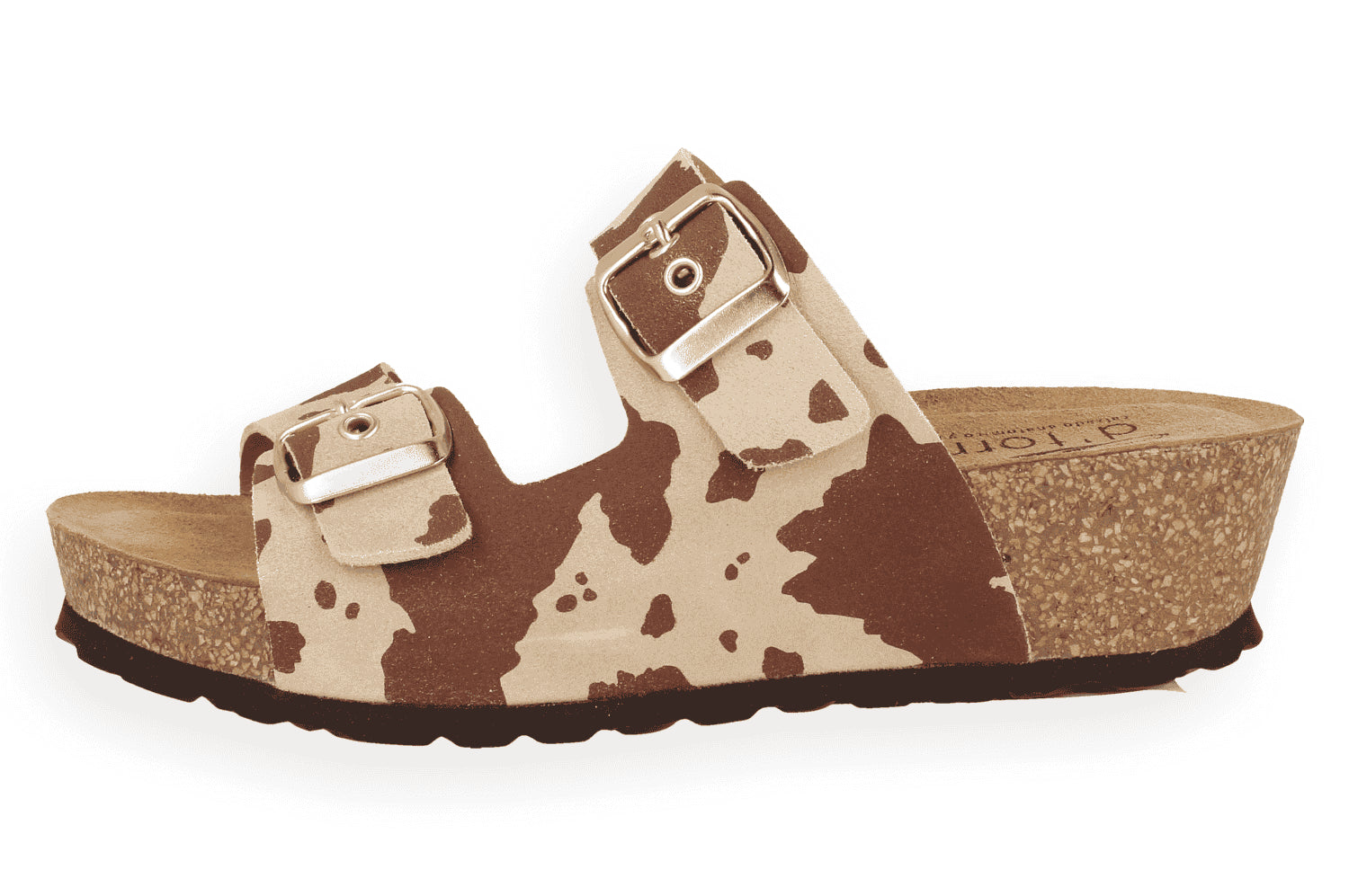 Texas Potro | Sandalia Cuña Anatómica 4,5 cm Serraje Animal Print Cowboy | D'Torres®