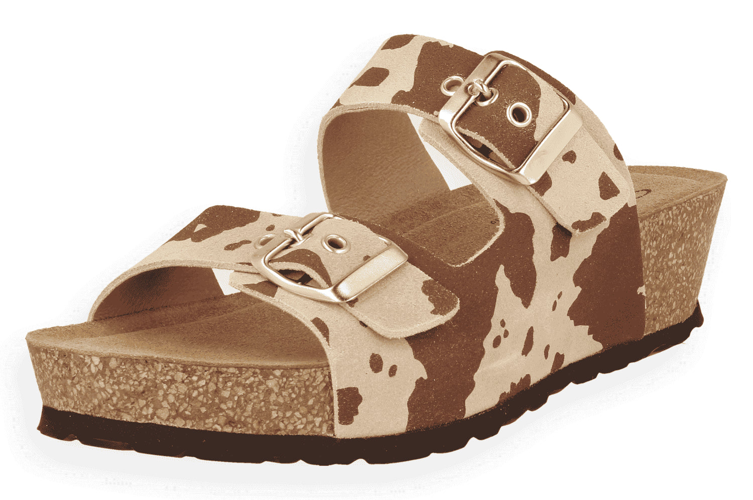 Texas Potro | Sandalia Cuña Anatómica 4,5 cm Serraje Animal Print Cowboy | D'Torres®
