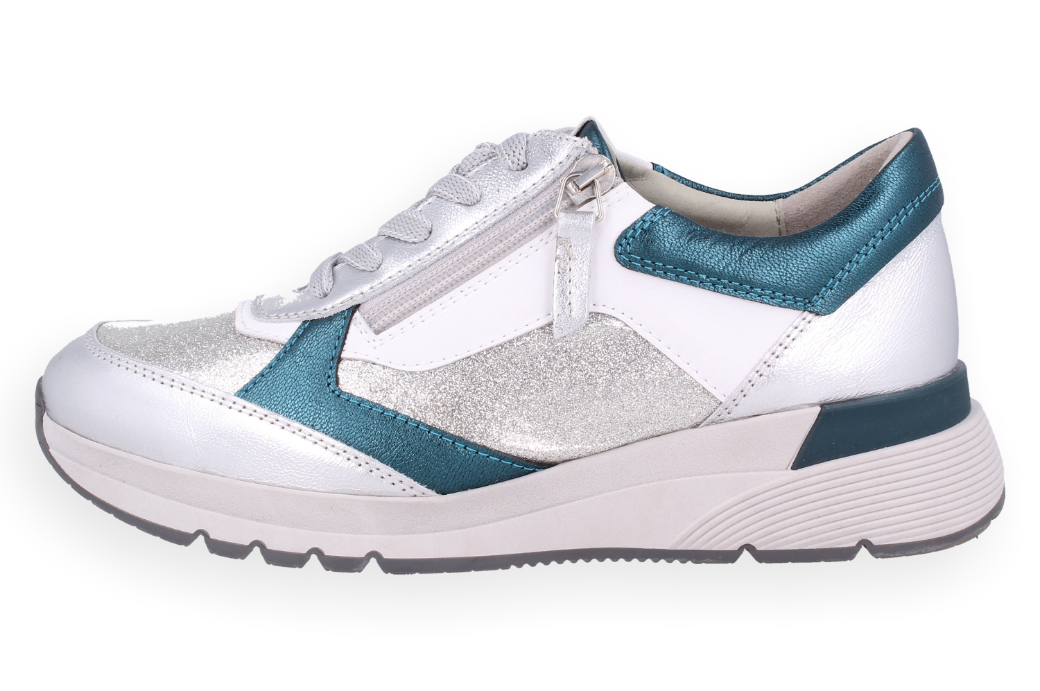 RIGA PLATA, D´Torres, ZAPATILLA DEPORTIVA URBANA DE MUJER, MUY CÓMODA CON HORMA AMPLIA PARA ADAPTAR PLANTILLAS.