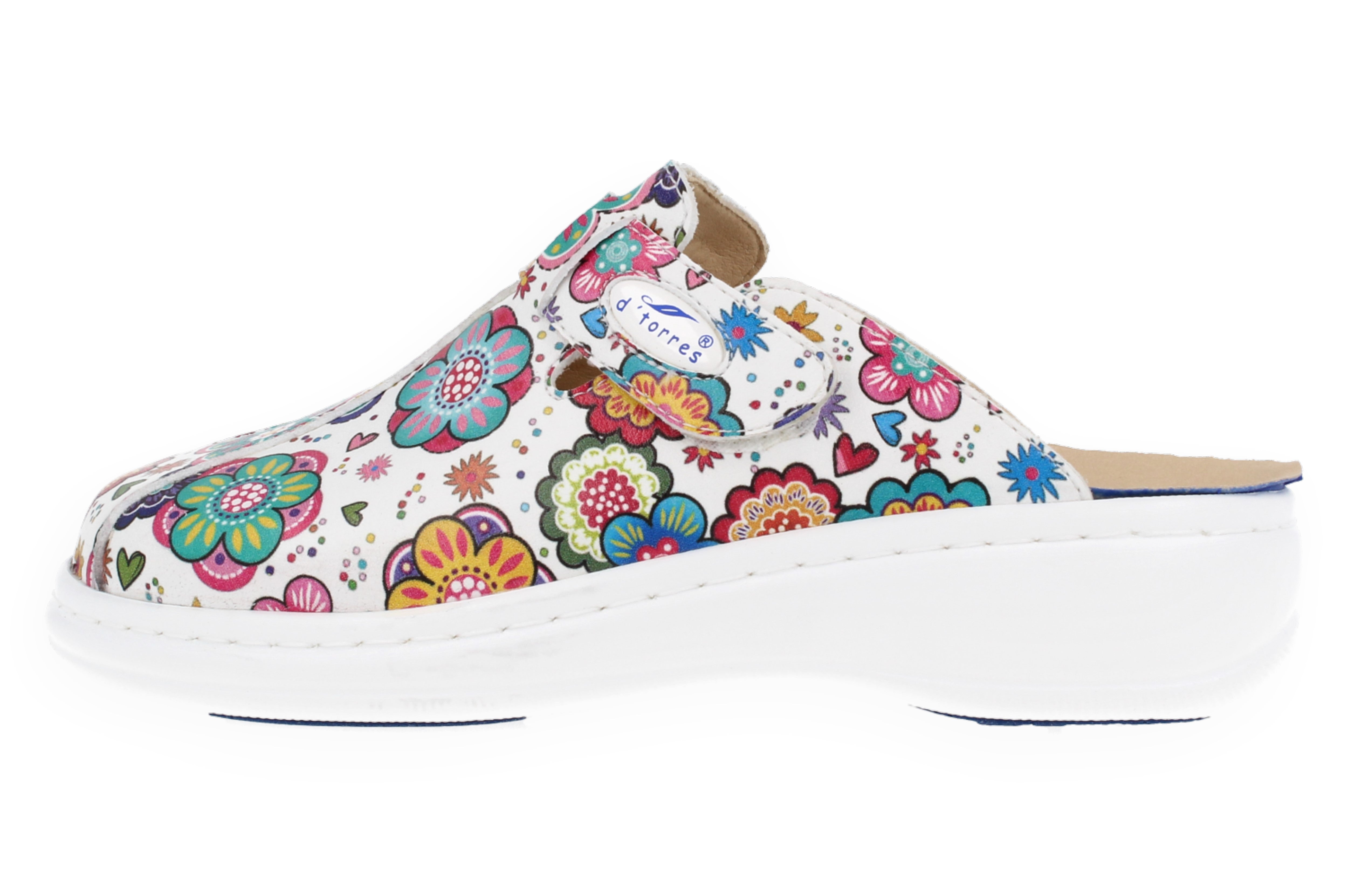 ZUECOS SANITARIO DE MUJER | MASTER PLUS FLORES | DOBLE PLANTILLA - D'Torres® - Oficial Shop