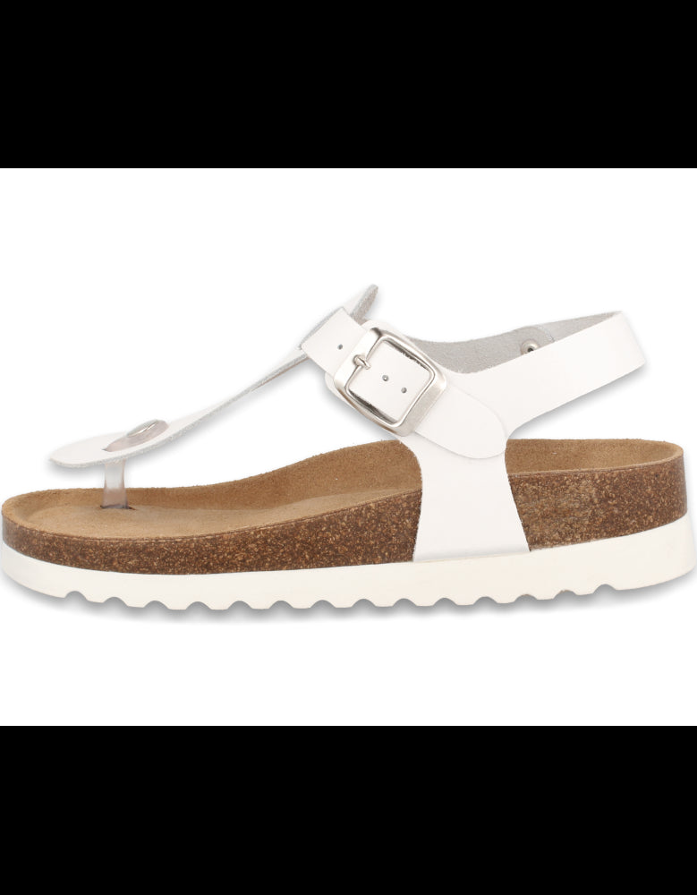 SANDALIA AMPURIAS FLIP-FLOP BLANCO D'Torres, PLANTA ANATÓMICA ACOLCHADA
