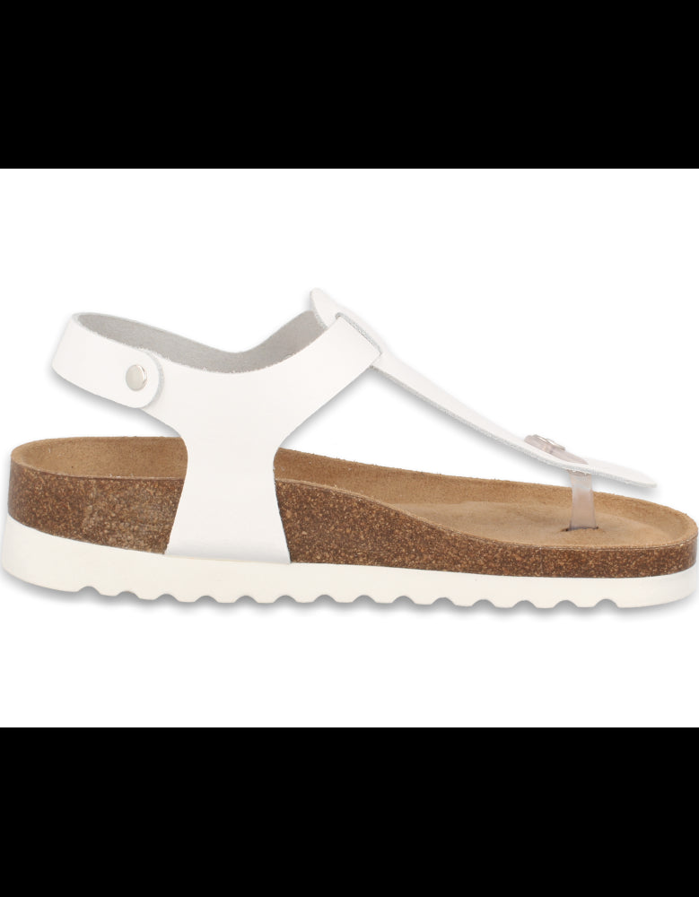 SANDALIA AMPURIAS FLIP-FLOP BLANCO D'Torres, PLANTA ANATÓMICA ACOLCHADA
