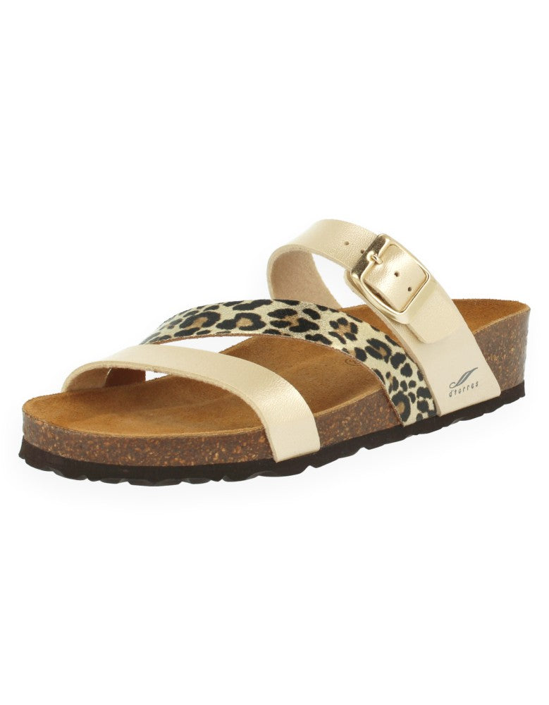 SANDALIA CELIA ORO - D'Torres®, CÓMODA Y ELEGANTE CON PLANTA ANATÓMICA ACOLCHADA