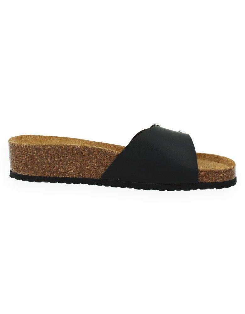 MONACO MULE SANDAL BLACK - D'Torres®, COMFORTABLE AND ELEGANT WITH ANATOMICALLY PADDED SOLE