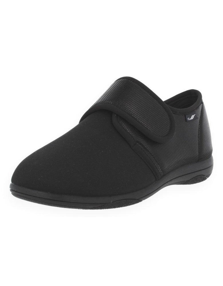 ZAPATILLA DORA NEGRO D'TORRES®, PARA PIES ANCHOS CON JUANETES.